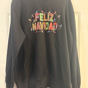 Festive Black 'Feliz Navidad' Sweatshirt
